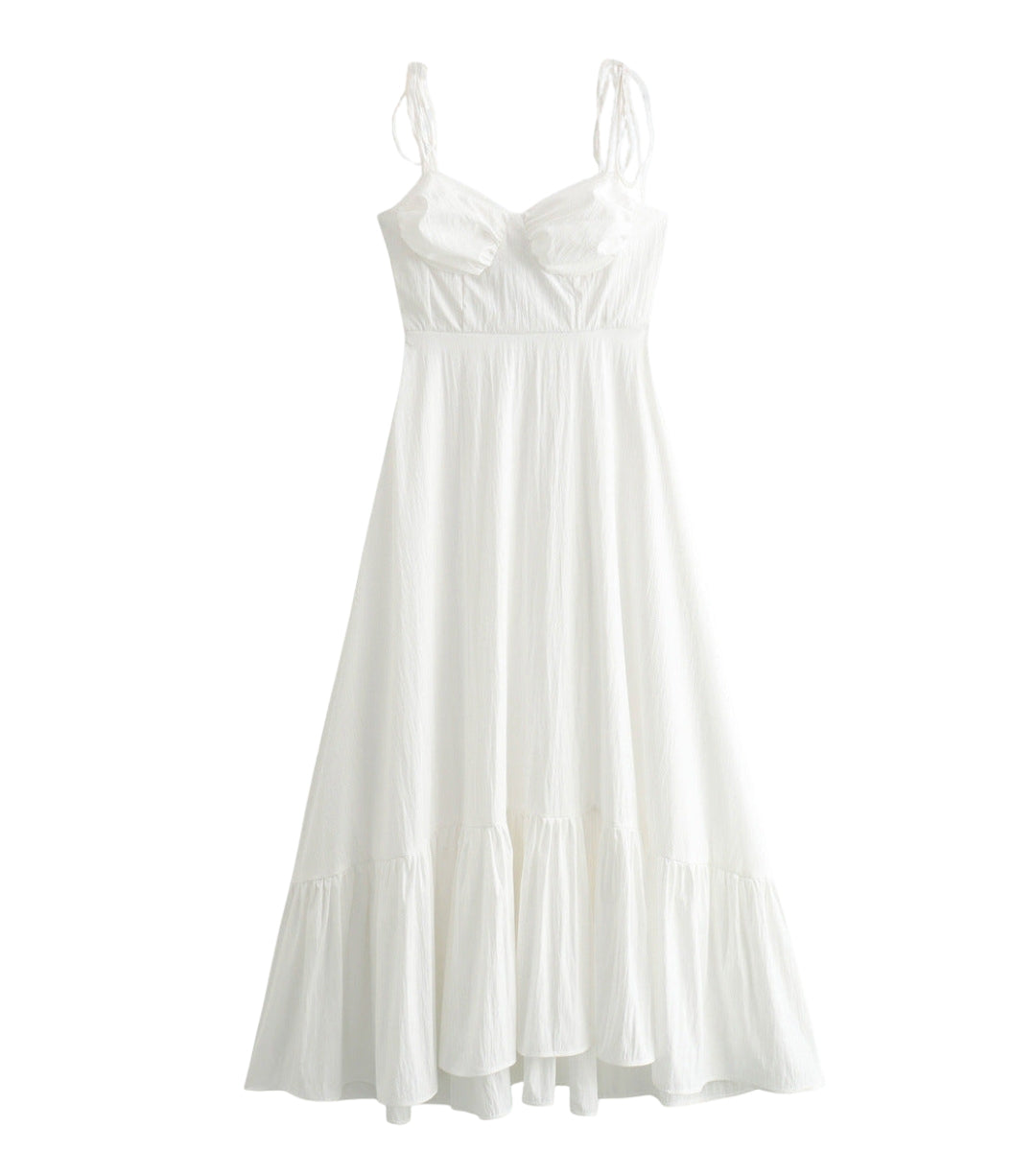 Vestido Feminino Branco De Caimento Fluido
