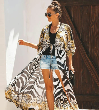 saida de praia estampada bellashape