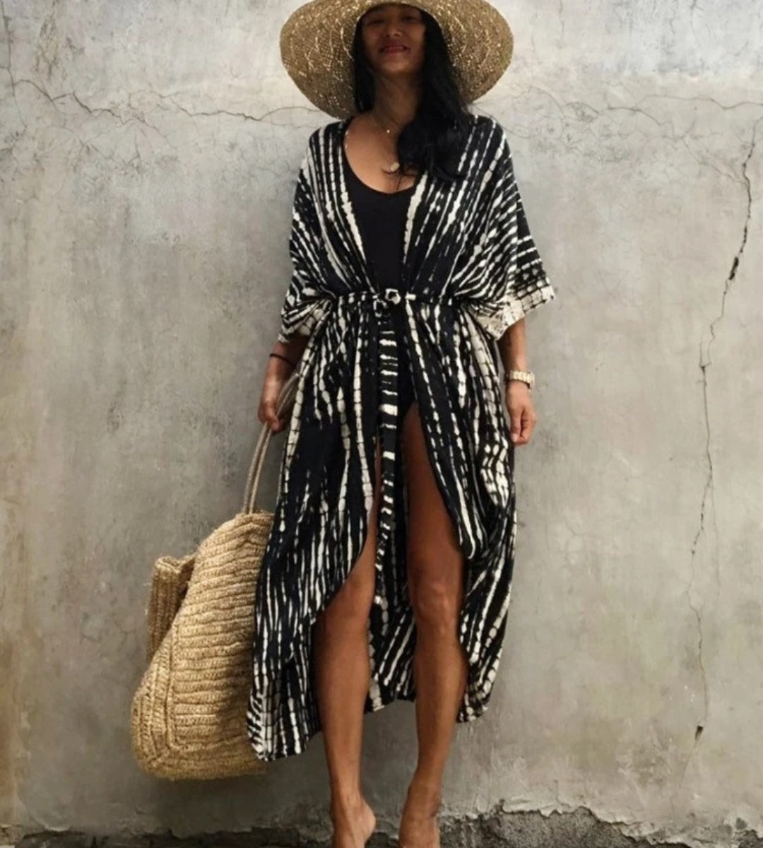 saida de praia preta longa bellashape