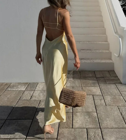 vestido amarelo longo bellashape