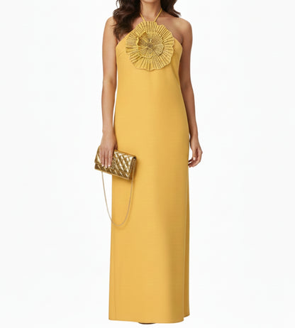 Vestido Feminino Dourado Solare