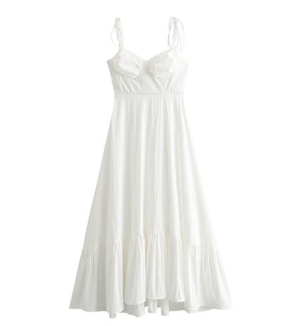 Vestido Feminino Branco De Caimento Fluido
