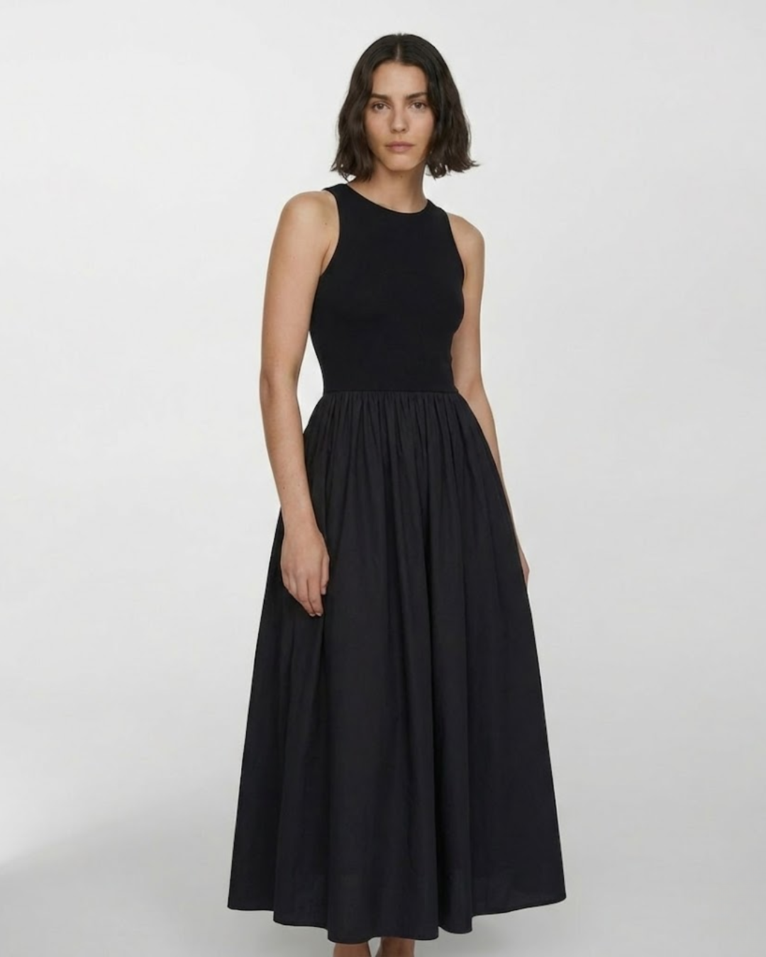 vestido-feminino-liso-recorte-cintura