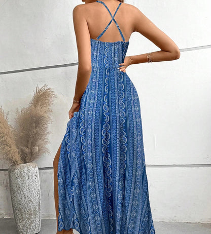 Vestido Longo Listrado Boho Verão