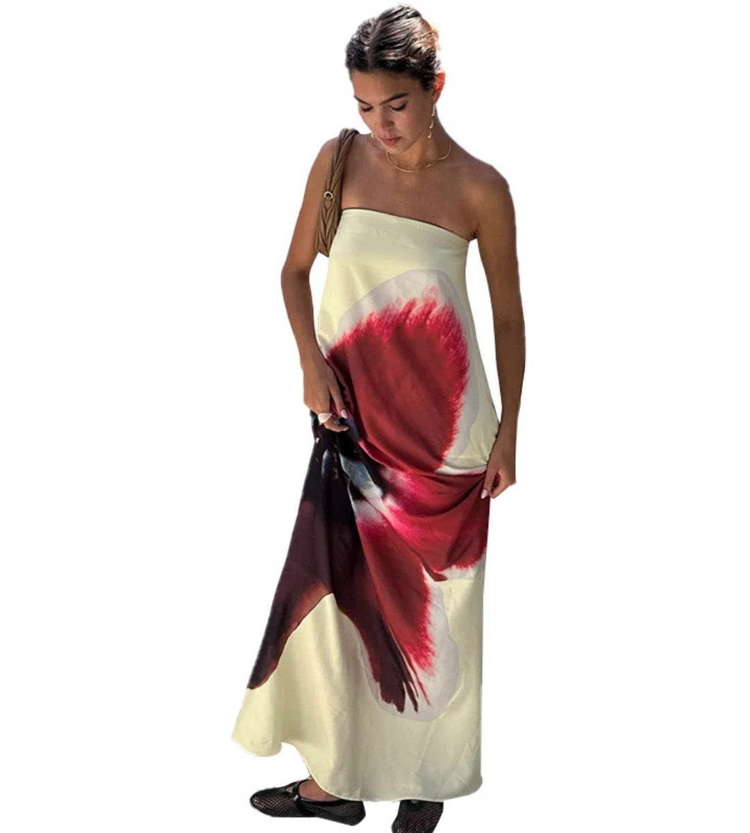 Vestido Longo Tomara Que Caia Praia Floral Tie Dye Verão