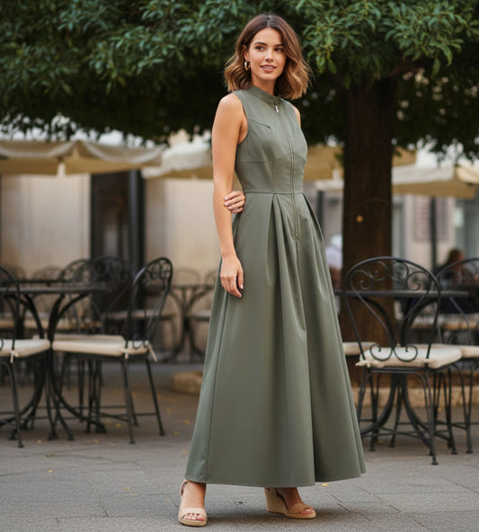 vestido verde longo bellashape