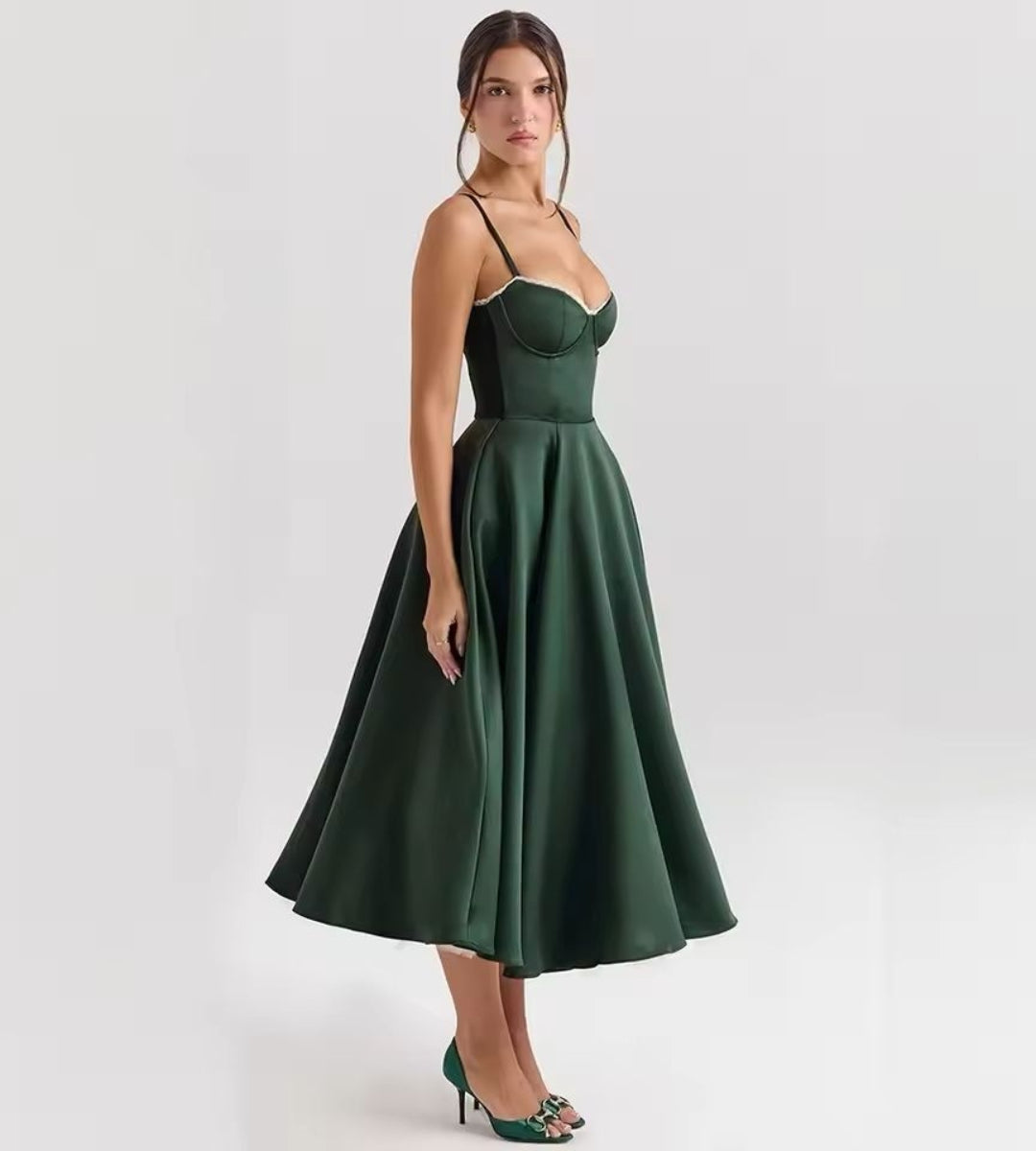 vestido verde olivia bellashape